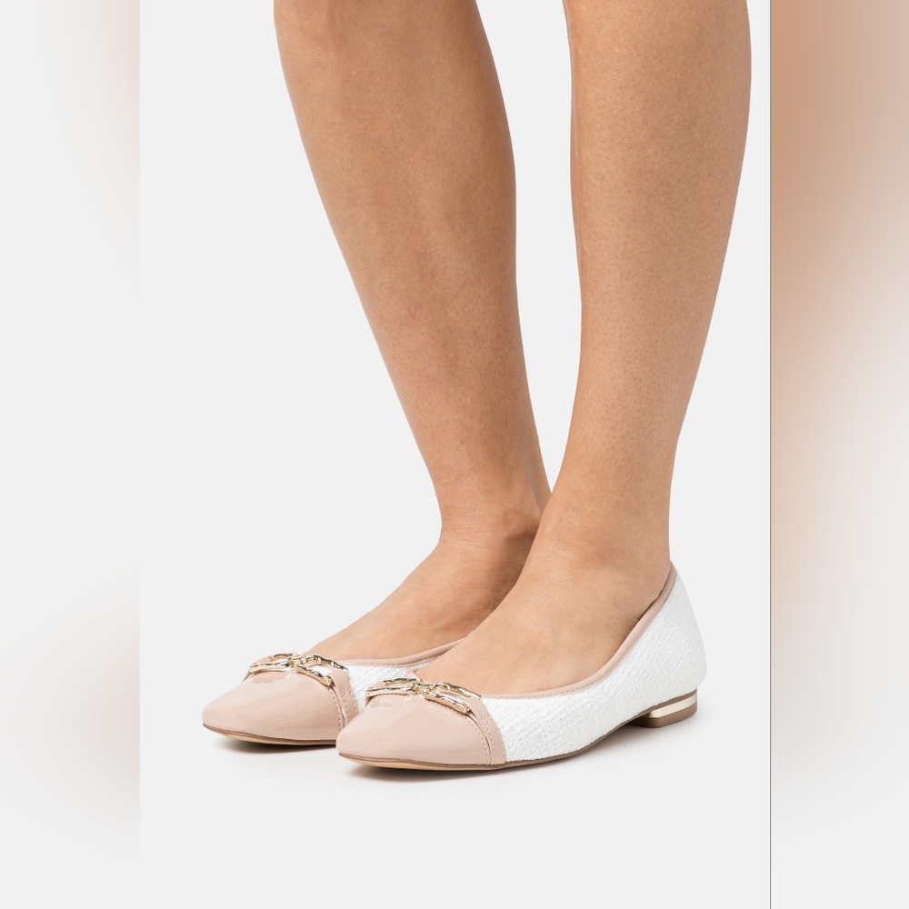 ALDO Prerri Elegant Tweed White and Pink Women's Flats